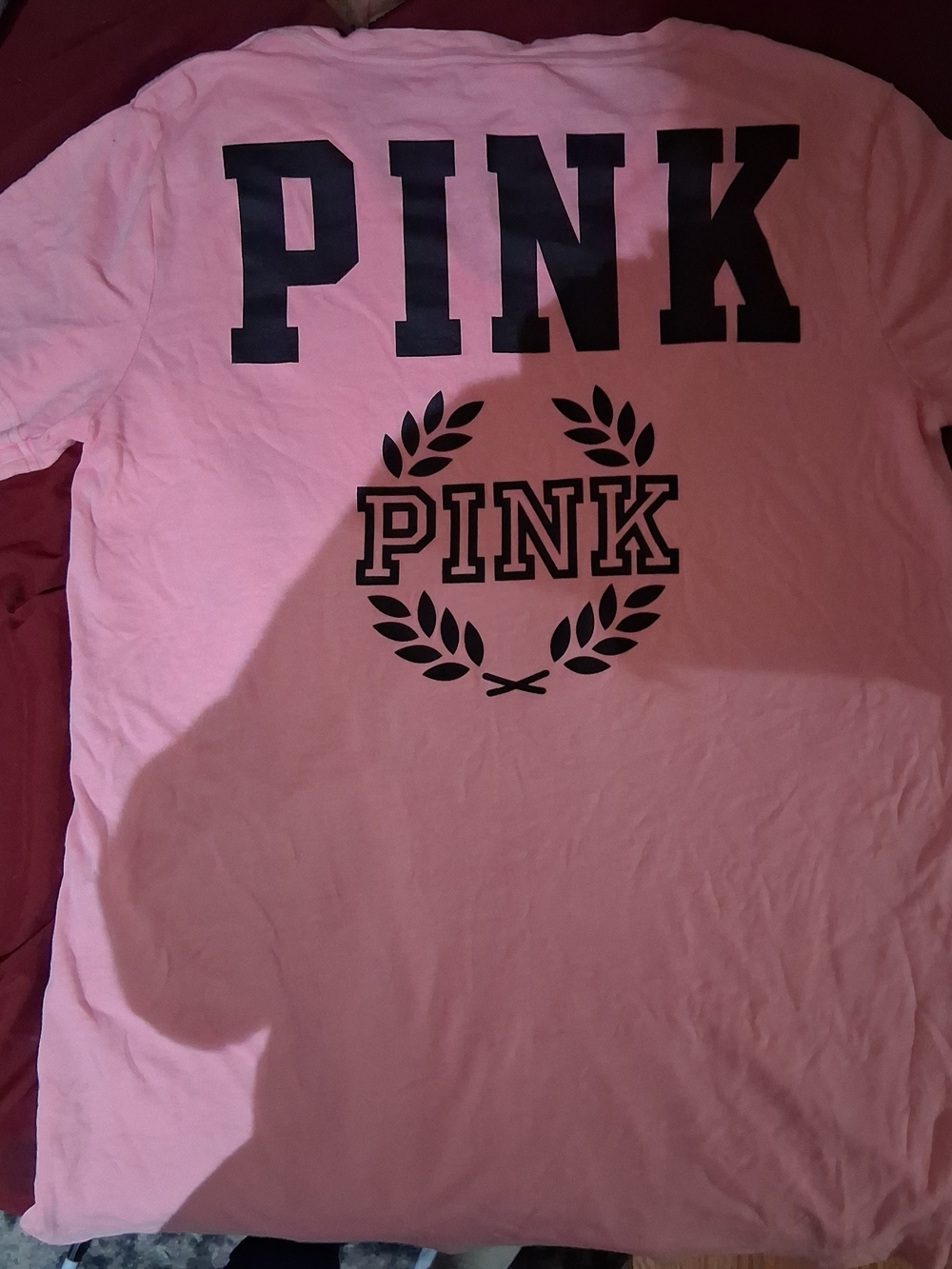 PINK Victoria's Secret Light Pink Short Sleeve Tee with Black Logo